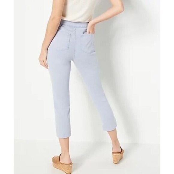 Denim & Co. Pants Jeans ~ sz XS Crop Comfy Knit Acid Wash Black A398803 - Picture 5 of 5